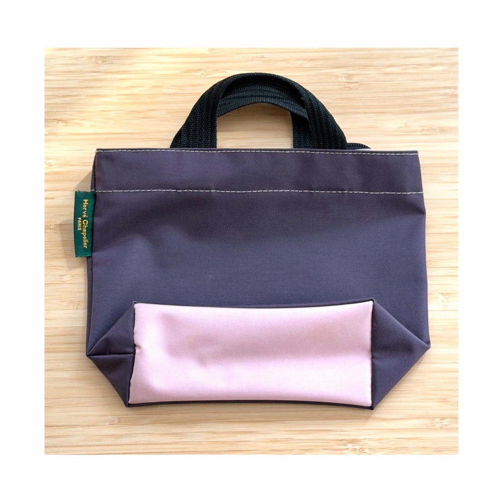 Herve Chapelier 351N Dark Purple Pink Bag Mini Tote Handbag Rectangular Base